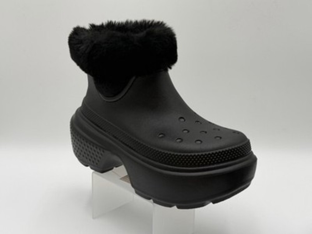 Crocs Stomp Lined Boots Faux Fur Trimmed Women’s Size 6, Black